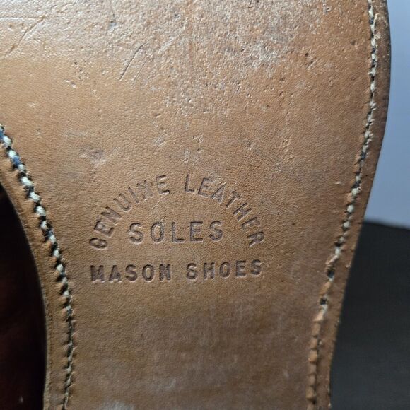 Vintage Mason Shoes Velvet Eez Mens Dress Loafer Leather Size 9C Boot&Shoe Union - Picture 8 of 8